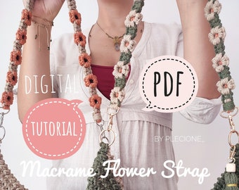 Macrame Flower Strap Bag PDF Tutorial, DIY Floral Design (Digital Pattern)