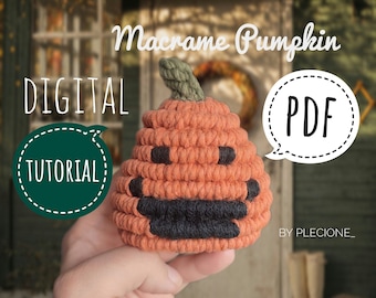 PDF-zelfstudie macramépompoen: doe-het-zelf halloweendecor (digitaal patroon)