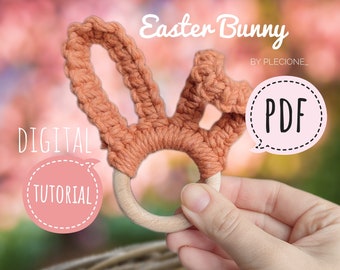 Macrame Easter Bunny PDF Tutorial: DIY Napkin Ring (Digital Download)
