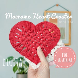 Macrame Herz Untersetzer Tutorial: Schritt-für-Schritt-Anleitung (PDF-Muster)