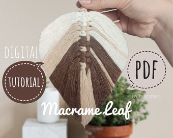 マクラメリーフのPDFチュートリアル：初心者向けDIY羽根壁飾り（デジタルパターン）