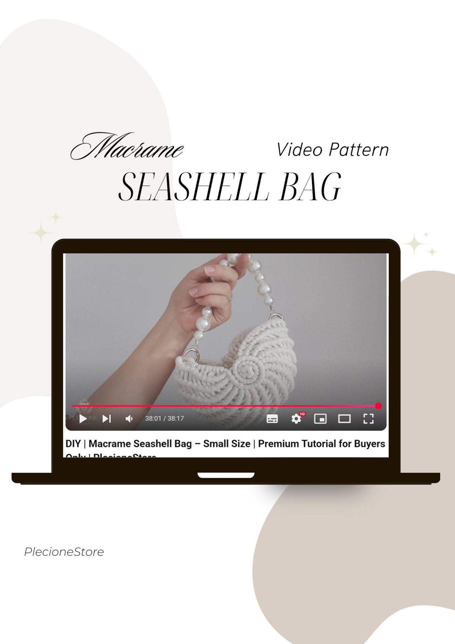 Macrame Seashell Bag Tutorial: DIY Boho Purse Pattern (digital Class ...