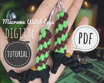 Macramé-heksenpoten pdf-zelfstudie: Halloween-doe-het-zelfpatroon (digitaal patroon)