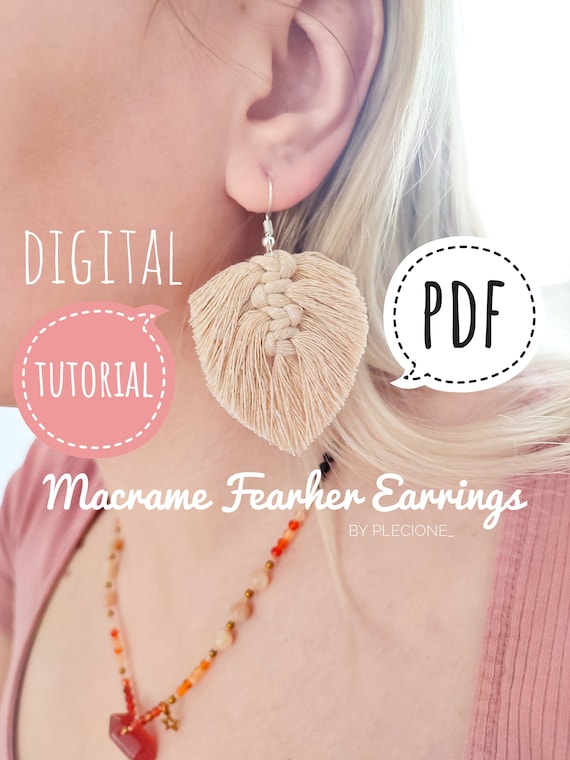 Macrame feather earrings tutorial best sale