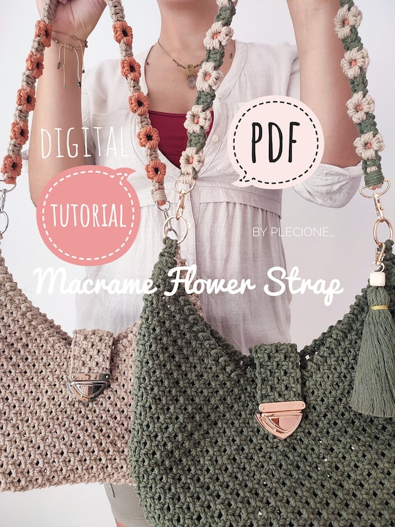 PDF Tutorial of Macrame Flower Strap Bag/macrame Strap Diy/macrame Flower  Step by Step/flower for Beginners/instant Download/digital Pattern -   Canada