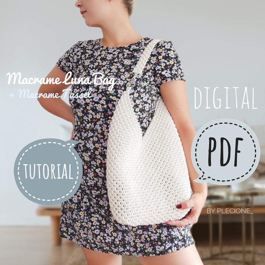 Macrame Boho Bag PDF Tutorial: Luna Bag With Tassel (digital Pattern ...
