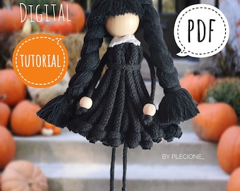 Tutoriel pour poupée effrayante en macramé : décoration d'Halloween (Modèle PDF)