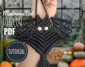 Macrame Bat PDF Tutorial: DIY Halloween Pattern (Digital Pattern)