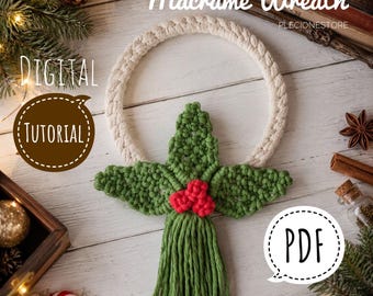 Makramee-Weihnachtskranz-Anleitung: DIY-Ornament (PDF)