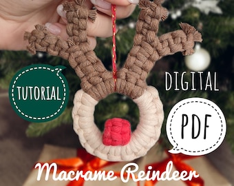 Macrame Reindeer Tutorial: DIY Christmas Ornament (PDF Download)