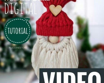 Macrame Santa Video Tutorial: DIY Christmas Ornament (Instant Download)