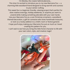 Modello di volpe in macramè / Tutorial per decorazioni semplici autunnali e natalizie (PDF digitale) immagine 6
