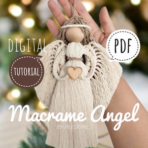 TUTORIAL PDF of Macrame Angel for beginners /Step by step guide/Angel Wall Hanging Digital Pattern/Instant download/Idea for present