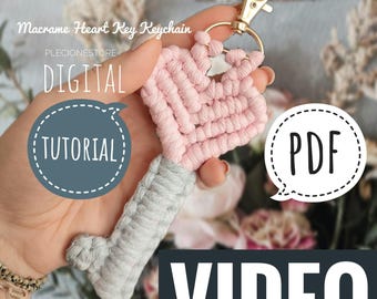 Macrame Heart Keychain Video Tutorial: Beginner DIY Guide (Digital Pattern)