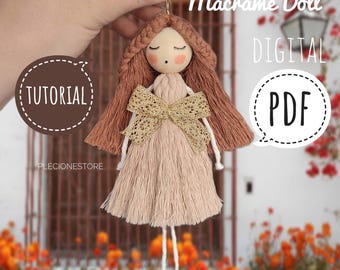 Macramépop-tutorial pdf: patroon kerstversiering engel (digitale download)
