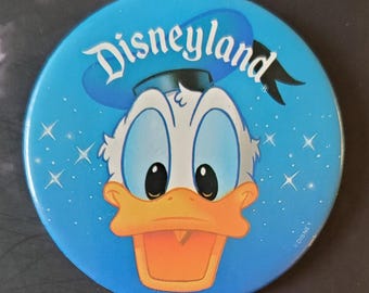 Disneyland Donald Duck Pinback Button 1990's Vintage