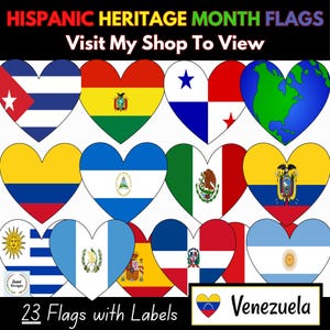 Hispanic Heritage Month Flag Flowers, Mes de la Herencia Hispana, Door Decor, Bulletin Board, Craft Project, Spanish Flags PDF Download image 10
