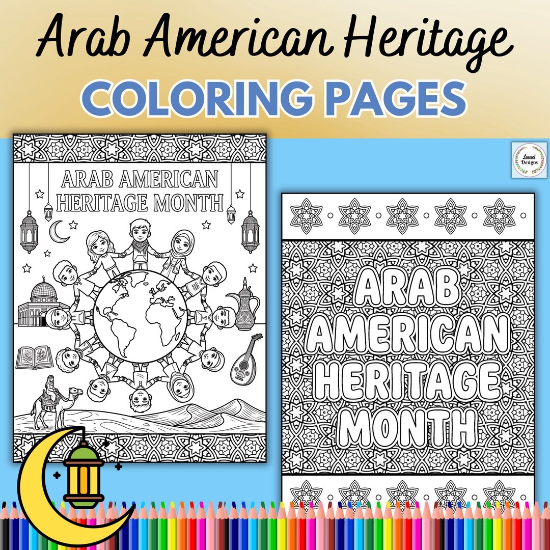 Arab American Heritage Month Coloring Pages, Coloring Sheets, Printable ...