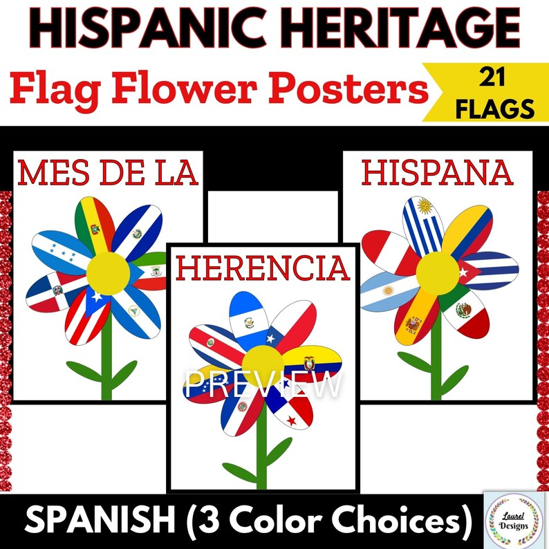Hispanic Heritage Month Flag Posters - Il 794xN.5241444540 Eetp 