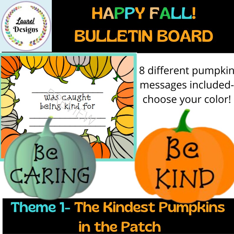 Fall Bulletin Board Kindness Bulletin Board happy Etsy
