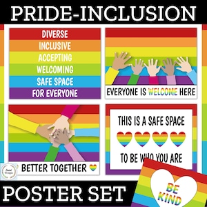 Affiches du mois de la fierté, affiches LGBTQ, affiches sur l&#39;inclusion, diversité, tableau d&#39;affichage dans la classe, juin est le mois de la fierté TÉLÉCHARGER LE PDF