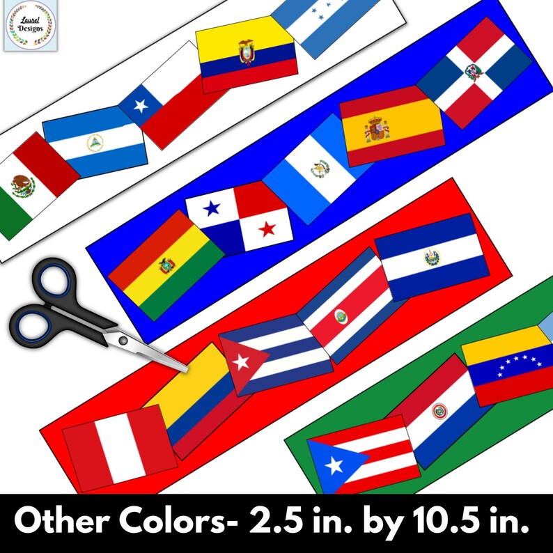 Hispanic Heritage Month Flag Bulletin Board Borders, Spanish Flag