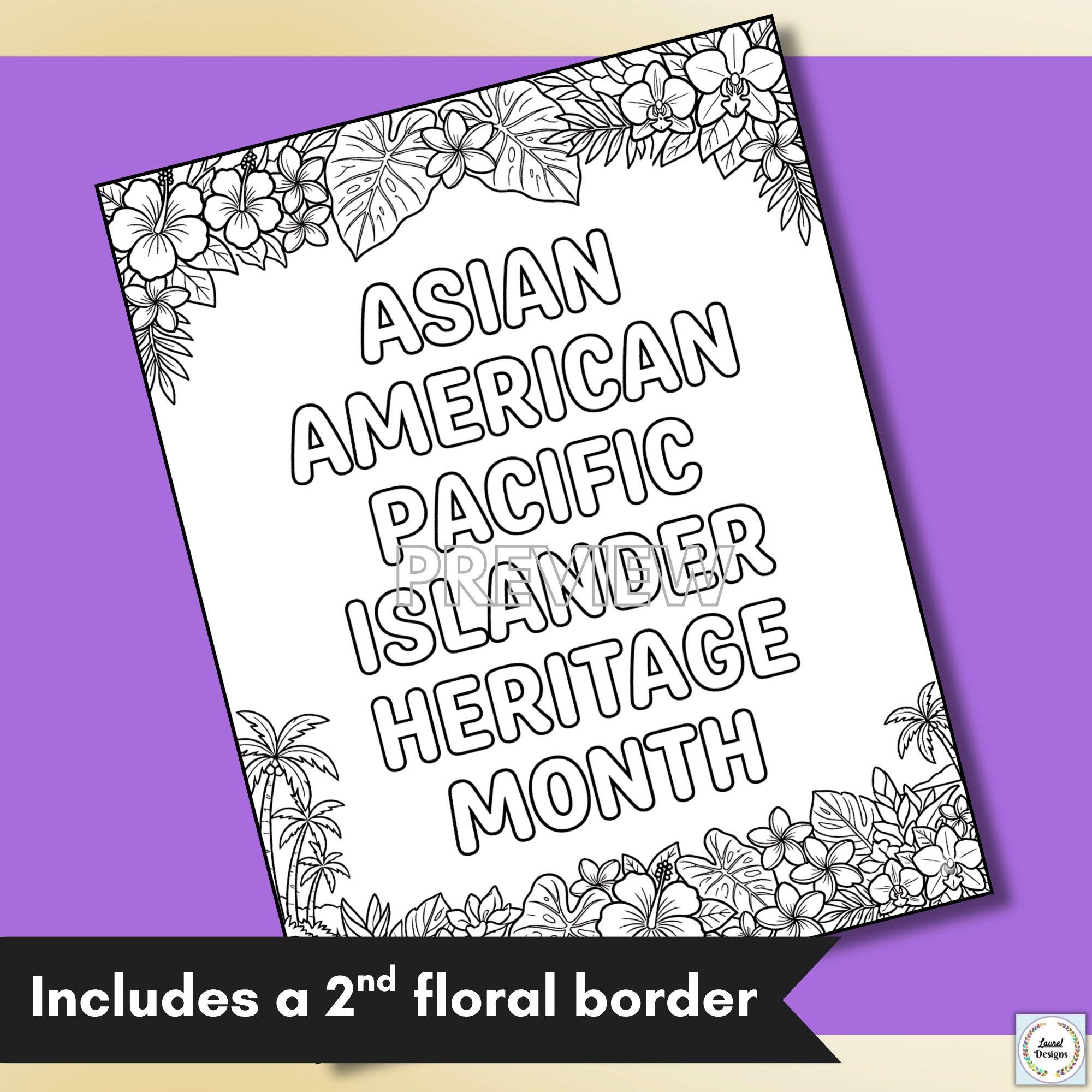 AAPI Heritage Month Coloring Pages. Asian American and Pacific Islander ...
