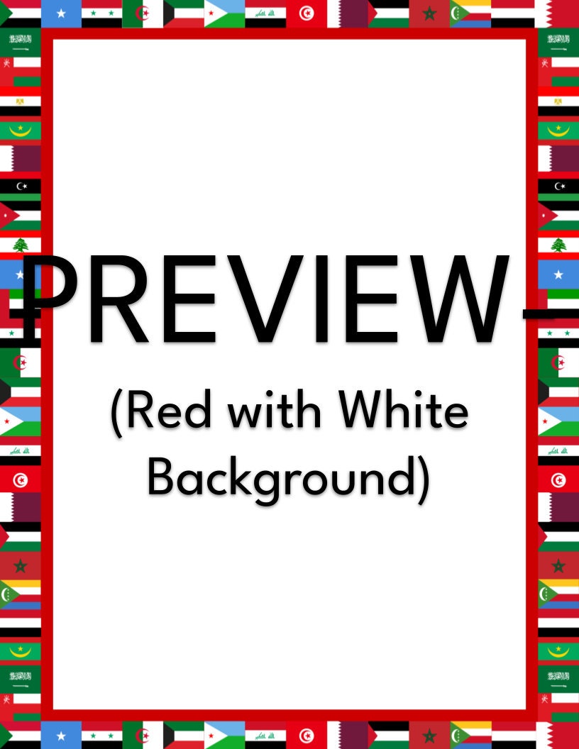 Arab Flags Page Borders-frames, Arab American Heritage Month Flags Page ...