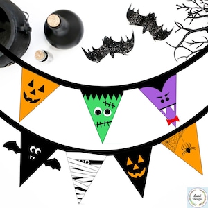 Halloween Bunting, Halloween Banner, Halloween Decor, Halloween Party PDF Download