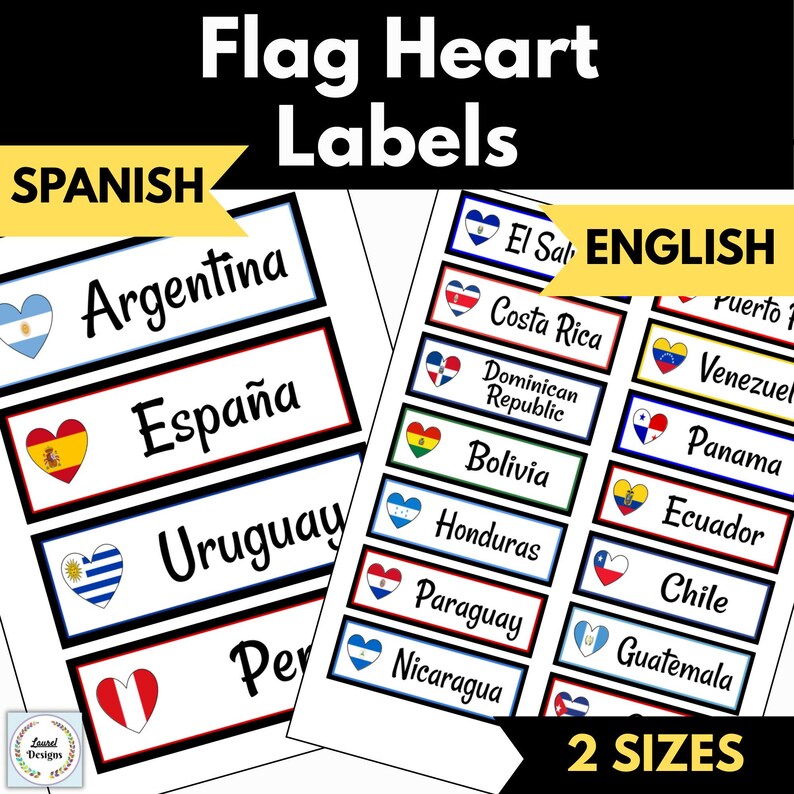 Hispanic Heritage Month Flag Hearts- Spanish Flag Hearts-Set of 23 (PDF and PNG Digital Clip Art) Digital Download image 3