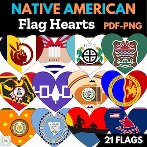 Native American Heritage Month Vlag Harten Printables, prikbord, Inheemse Volksdag, Stamvlaggen PDF-PNG Digitale Download