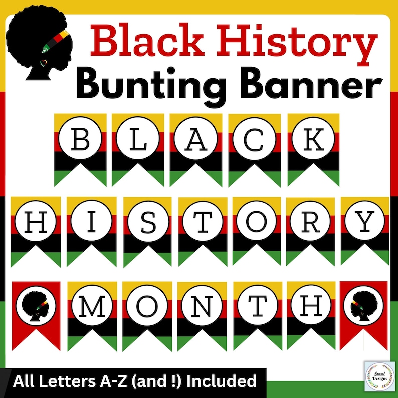 Bunting Banner Black History Month Bunting Banner Etsy