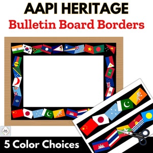 AAPI, Asian American & Pacific Islander Heritage Month Bulletin Board Borders, Bulletin Board, Digital Download, Printable