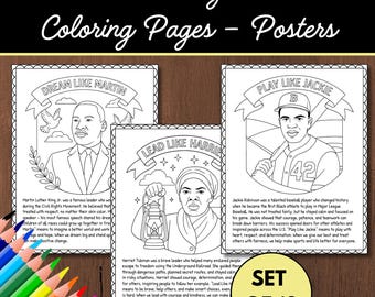 Black History Month Coloring Pages, Historical Figures Coloring Sheets, Famous African Americans Worksheets, Digital Download, Printable