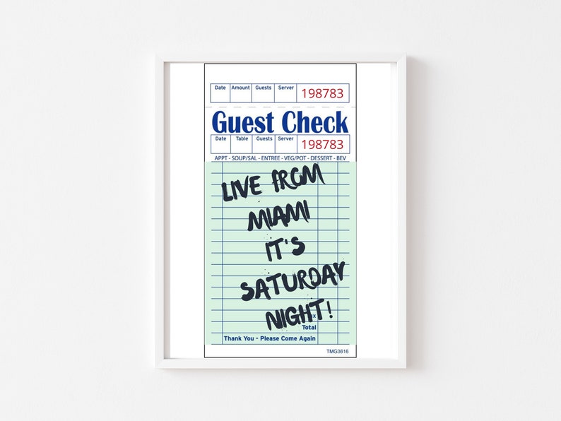 Customizable Guest Check Poster Download Personalized City Etsy