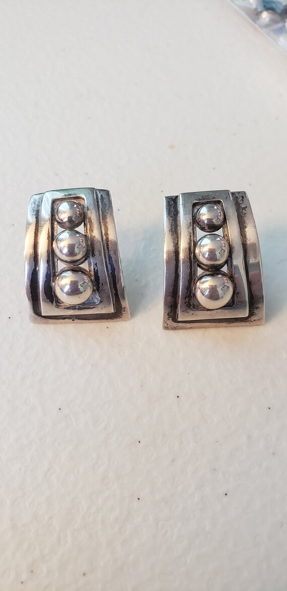 Vintage Taxco sterling silver earrings handmade