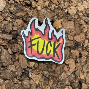 Glossy Flame Sticker: Colorful Word Art