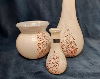 Set of 3 handblown vases