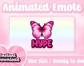 Butterfly Hype Animated Emote for Twitch, Discord, YouTube (Digital Download)