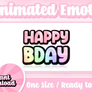 Alles Gute zum Geburtstag Animierte Twitch Emote | Kommt mit Statischem Emote | Text Emotes | Twitch Emotes | Discord Emotes | Animierte Emotes | Luftschlangen