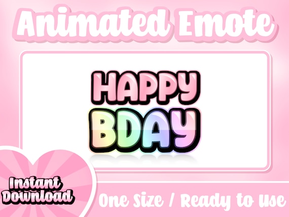 Happy Birthday Animated Twitch Emote: Streamer & Discord (Digital Download)