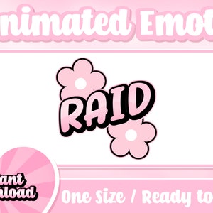 Pinke Blume Raid Animiertes Twitch Emote | Kommt mit Statischem Emote | Text Emotes | Twitch Emotes | Discord Emotes | Animierte Emotes | Luftschlangen