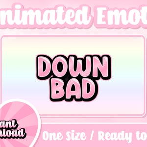 Emote animado Twitch Bad Pink Down | Vem com emote estático | Emotes de texto | Emotes Twitch | Emotes de discórdia | Emotes animados | Flâmula