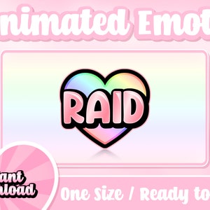 Raid Rainbow Heart Animated Emote for Twitch, Discord, and YouTube