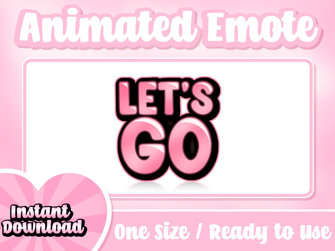 Let's Go Pink Animated Twitch Emote Comes With Static Emote Text Emotes ...