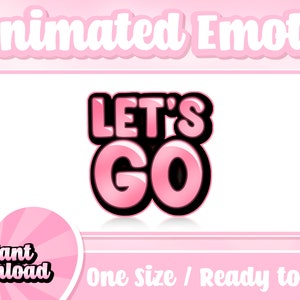 Pink Let&#39;s Go Animated Twitch Emote: Streamer & Discord (Digital Download)