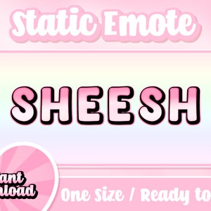 ピンク SHEESH 2 ピース Twitch エモート | テキスト エモート | Twitch エモート | Discord エモート | 静的エモート | ストリーマー
