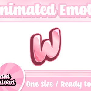 Pinkes W Animiertes Kick Emote | Kommt mit Statischem Emote | Text Emotes | Kick Emotes | Discord Emotes | Animierte Emotes | Luftschlangen