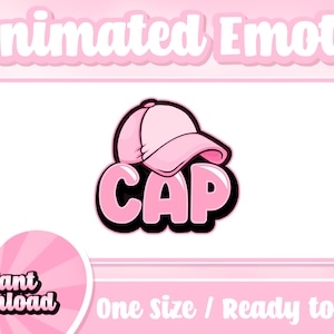 Roze pet geanimeerde Twitch Emote | Wordt geleverd met statische emote | Tekst-emotes | Twitch-emotes | Onenigheid-emotes | Geanimeerde emotes | Wimpel