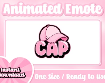 Pink Cap Animated Twitch Emote: Streamer Text Emotes (Digital Download)
